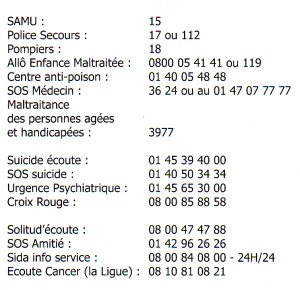 Numeros d urgence