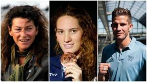 La navigatrice Florence Arthaud (57 ans) la nageuse Camille Muffat (25 ans) le boxeur Alexis Vastine (28 ans)